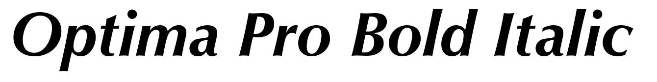 Optima Pro Bold Italic